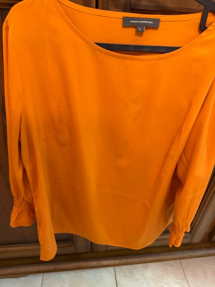 Turuncu Kadın SUzun Kollu, Kayık Yaka - Görsel 3