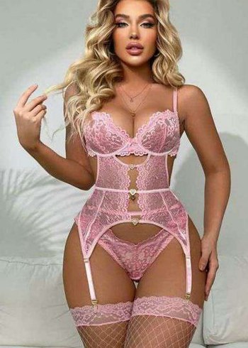 Pembe Dantelli Jartiyer Takımı