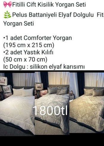 üç parça iki yastık kılıfı bir yorgandan oluşan yatak örtüsü - Görsel 4