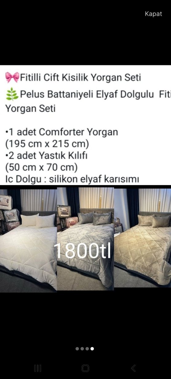 üç parça iki yastık kılıfı bir yorgandan oluşan yatak örtüsü - Görsel 4