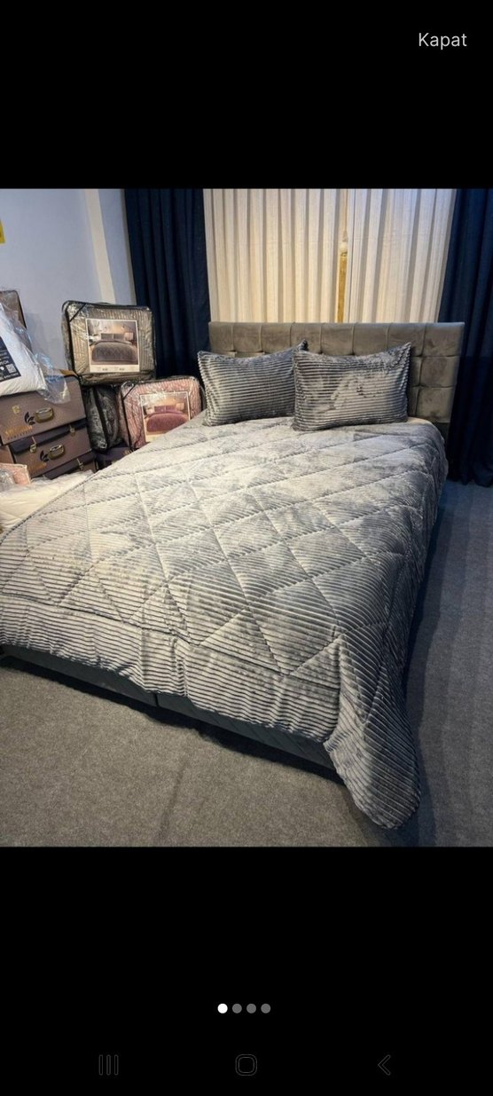 üç parça iki yastık kılıfı bir yorgandan oluşan yatak örtüsü - Görsel 2