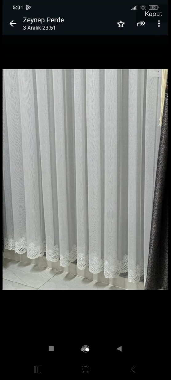 İşlemeli Beyaz Tül Perde metre fiyatı 190 tl - Görsel 2
