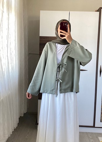 Salaş Kesim yeşil Kadın Kimono