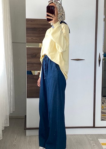 Kadın Loose Fit Midi Denim Pantolon - Görsel 2