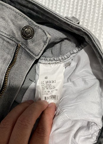 Gri Kadın Yüksel Bel Jean Pantolon - Görsel 7