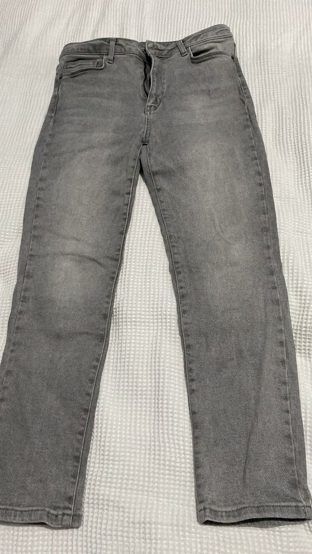 Gri Kadın Yüksel Bel Jean Pantolon - Görsel 2