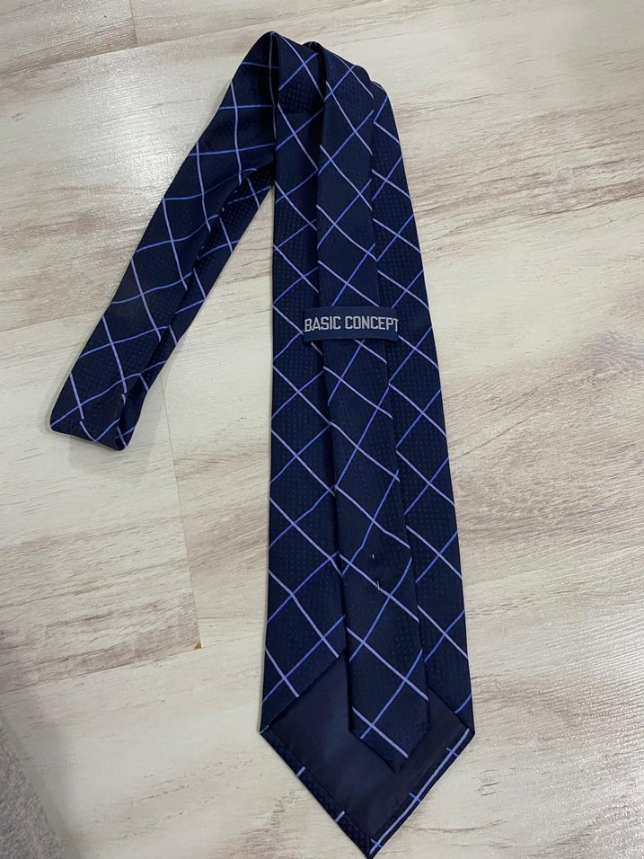 Lacivert Ekose Erkek Kravat - Görsel 4