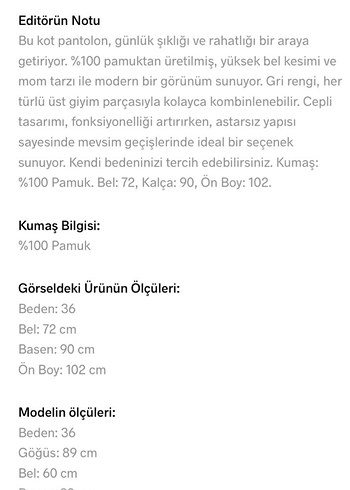 Kadın Koyu Gri Pamuk Kot Pantolon - Görsel 6