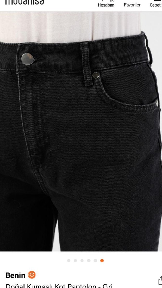 Kadın Koyu Gri Pamuk Kot Pantolon - Görsel 5