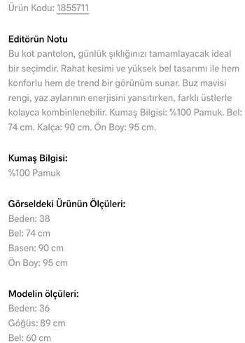 Kadın Buz Mavisi Kot Pantolon - Görsel 5