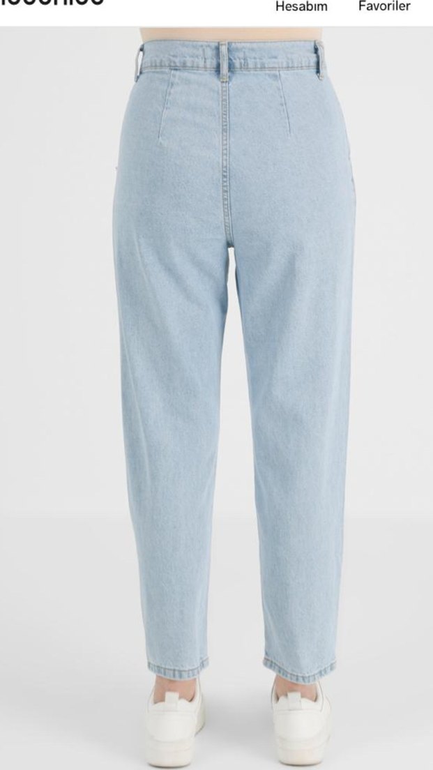 Kadın Buz Mavisi Kot Pantolon - Görsel 4