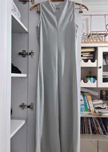 Gri Drapeli Uzun Elbise - Görsel 2