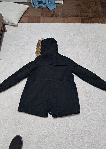 Kürklü Siyah Kadın Mont - Görsel 3