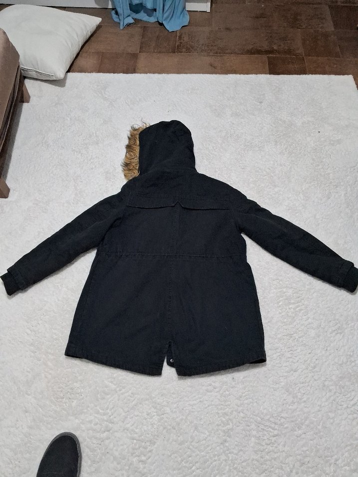 Kürklü Siyah Kadın Mont - Görsel 3