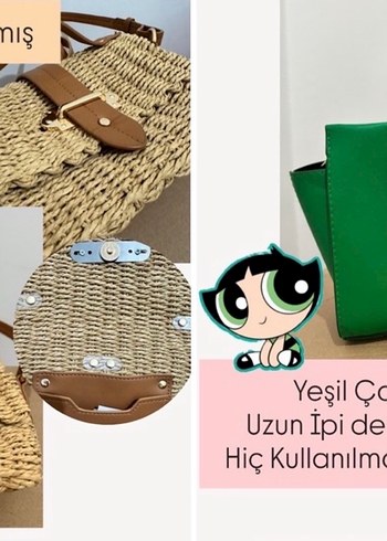 İki adet Sıfır hiç kullanılmamış çanta Seti