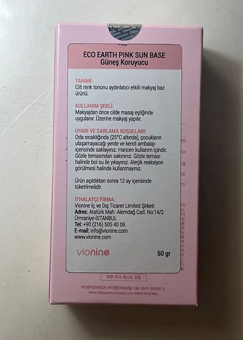 the SAEM Eco Earth Pembe Güneş Bazı SPF50+ - Görsel 3