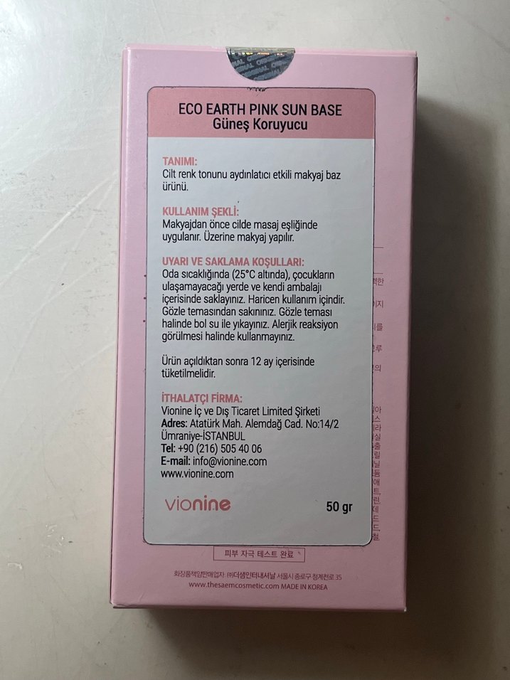 the SAEM Eco Earth Pembe Güneş Bazı SPF50+ - Görsel 3