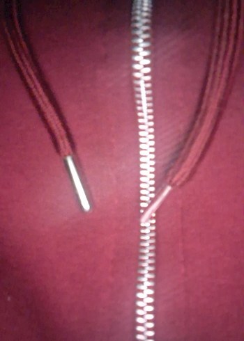 Bordo Kapüşonlu Midi Kadın hırka - Görsel 2