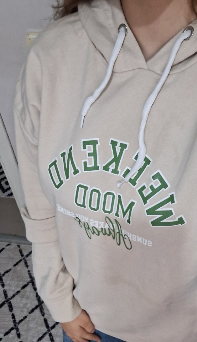 Bej Salaş Kadın Sweatshirt - Görsel 2