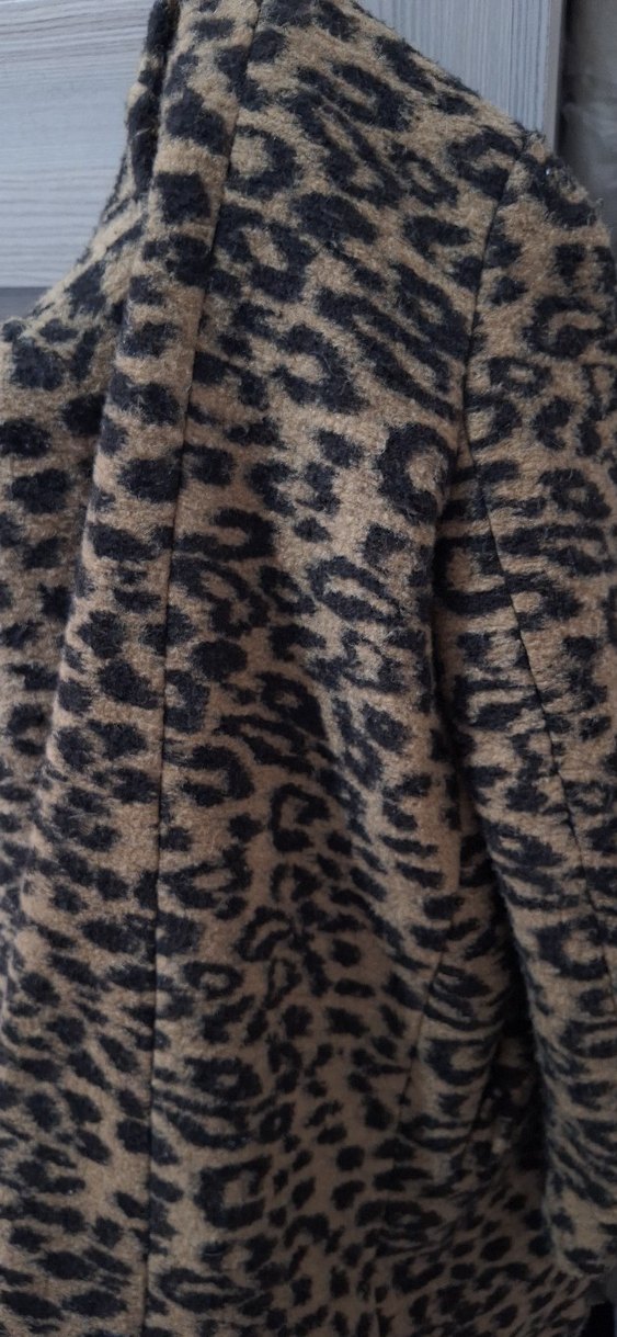 Kahverengi Leopar Desenli Kadın Midi Kaban - Görsel 4