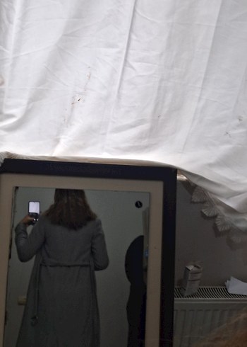 Gri uzun kadın Kaban - Görsel 5