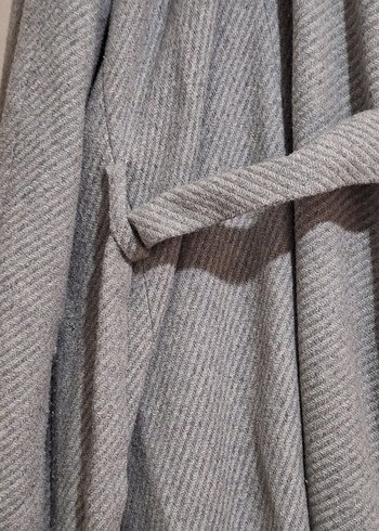 Gri uzun kadın Kaban - Görsel 7