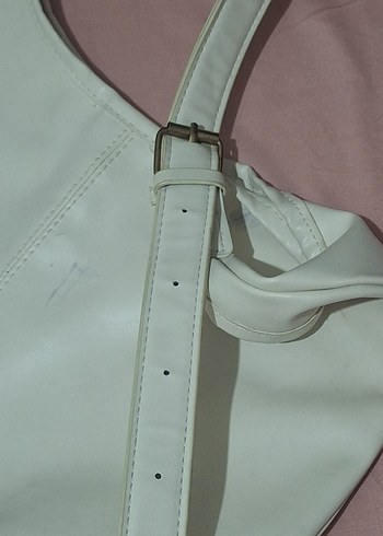 Tokalı Beyaz Kadın Omuz Çantası - Görsel 3