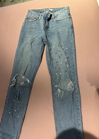 Zara İnci Detaylı Jean