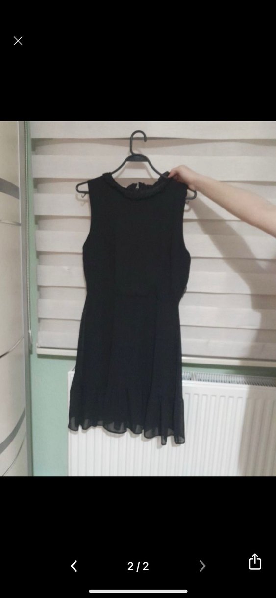 Siyah Şeffaf Detaylı Mini Abiye Elbise - Görsel 2