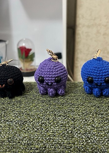 Kırmızı Fermuarlı Örgü Anahtarlık - Görsel 4