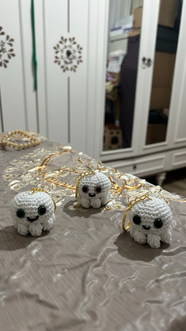 Kırmızı Fermuarlı Örgü Anahtarlık - Görsel 3