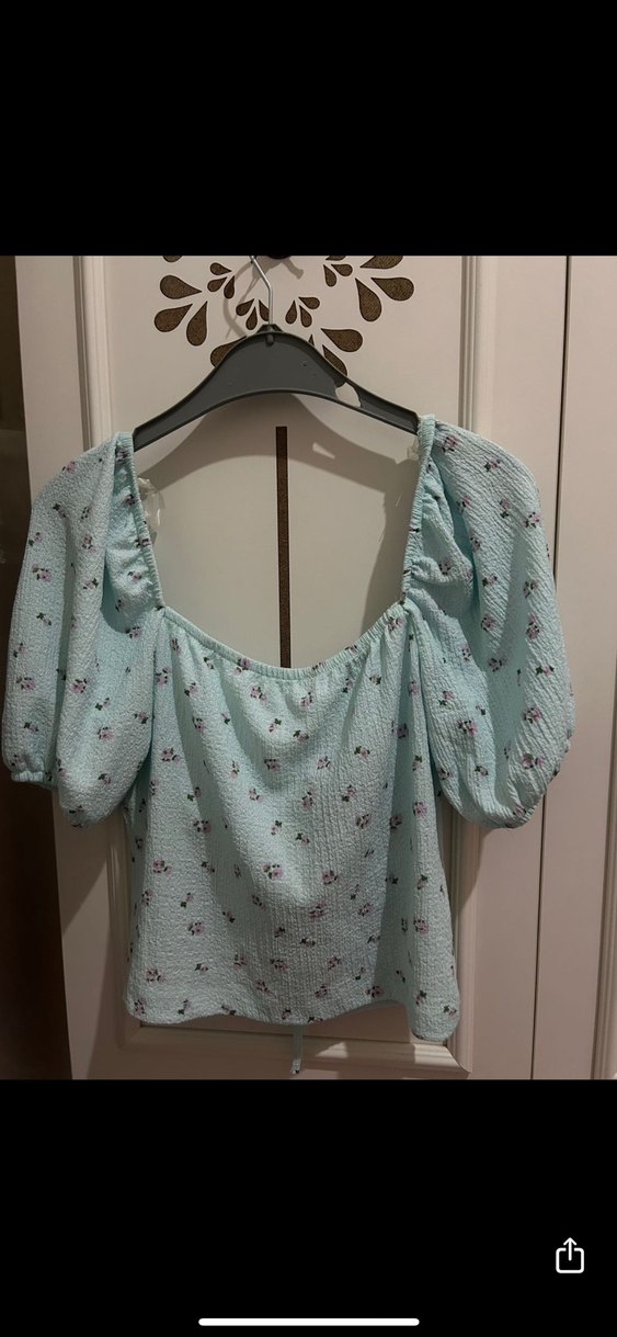 V Yaka Kısa Kollu Bohem Bluz - Görsel 2