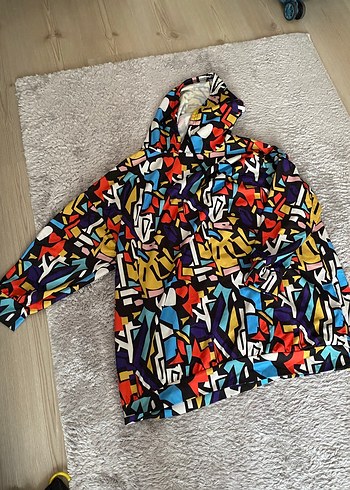 Renkli Kapüşonlu Pop Art Kadın sweatshirt