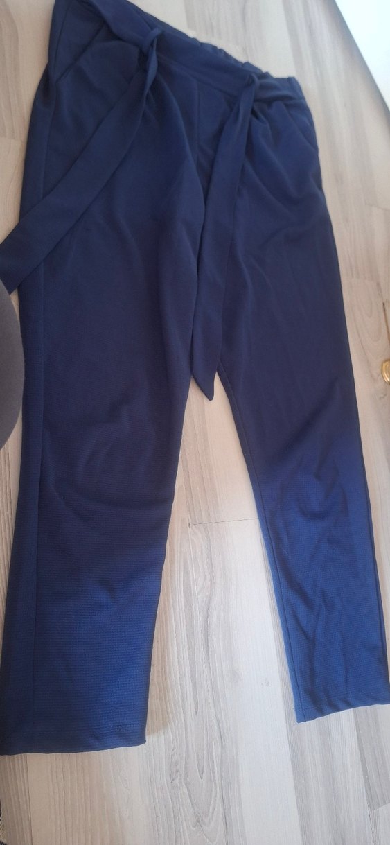 Kadın Mavi Midi Denim Cigarette Pantolon - Görsel 5