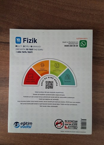 MSB Fizik 10. Sınıf Çoklu Soru Bankası SIFIR KULLANILMAMIŞ
