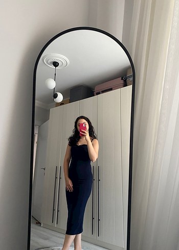 Siyah İnce Askılı Midi Elbise - Görsel 4