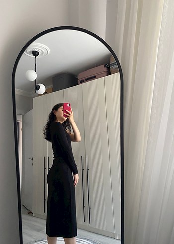 Siyah tek Kol  Kadın Elbise - Görsel 4