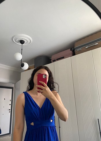 Mavi Uzun Askılı Elbise - Görsel 3