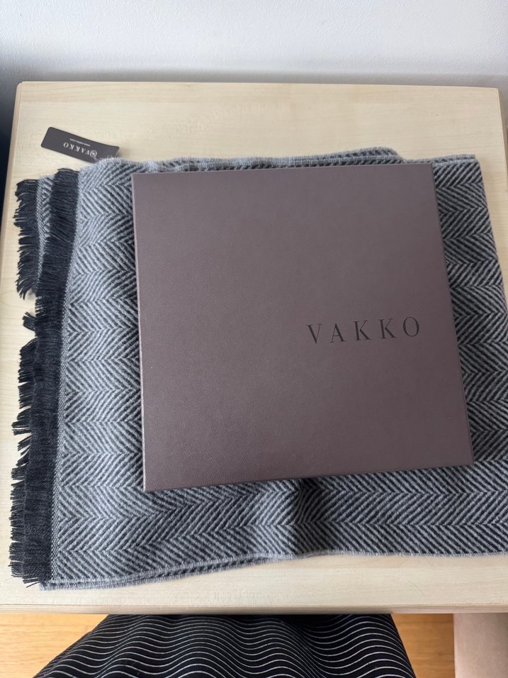 Gri Erkek Atkı, %100 yün - Görsel 3