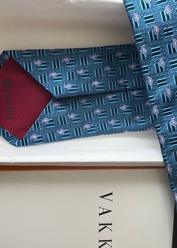 Vakko Lacivert Desenli Erkek Kravat - Görsel 3