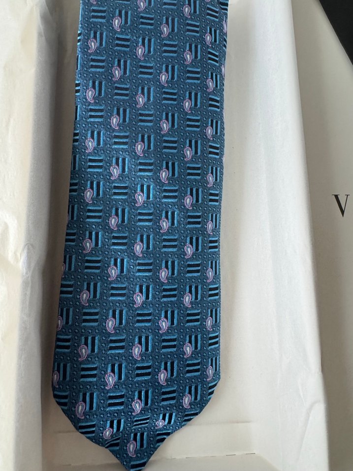 Vakko Lacivert Desenli Erkek Kravat - Görsel 2