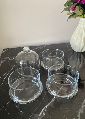 Üç bölmeli cam sunumluk - Görsel 3