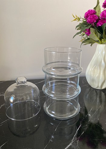 Üç bölmeli cam sunumluk - Görsel 2