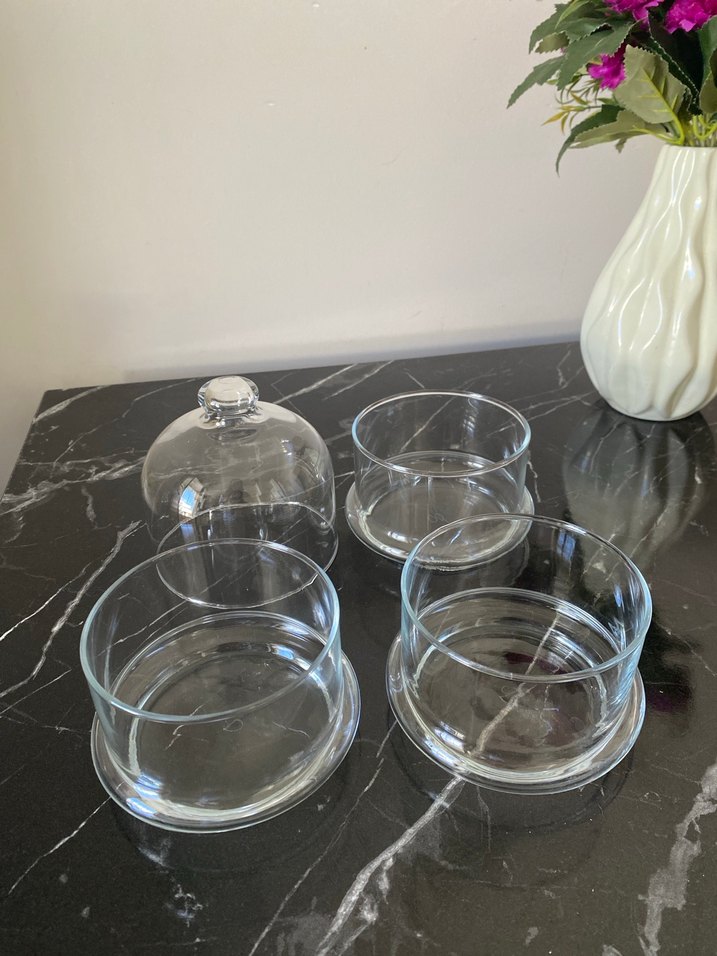 Üç bölmeli cam sunumluk - Görsel 3