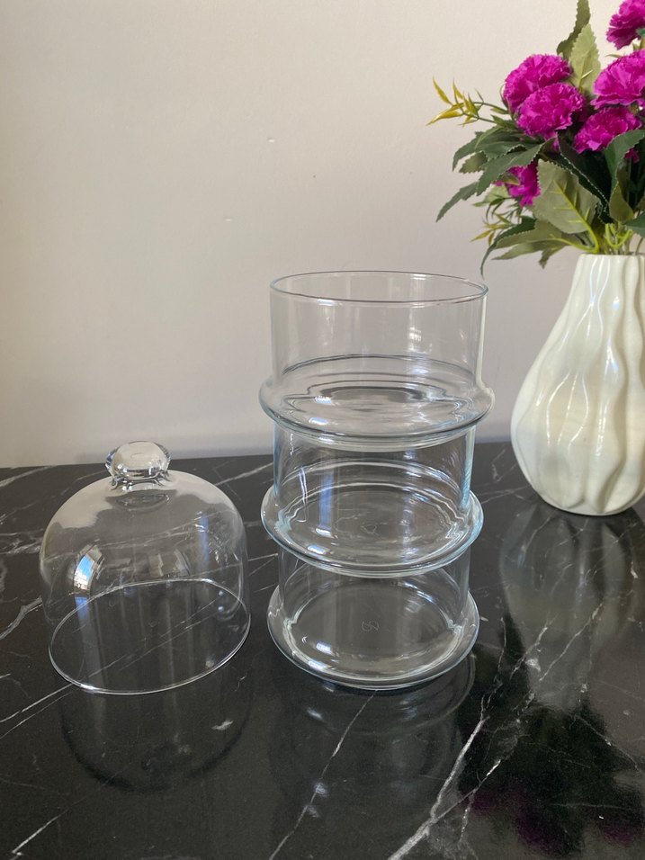 Üç bölmeli cam sunumluk - Görsel 2