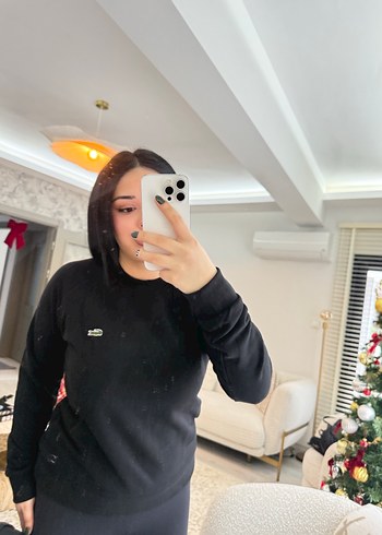 Siyah Kadın Uzun Kollu Sweatshirt - Görsel 2