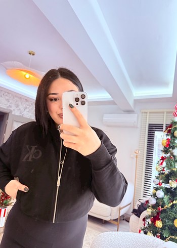 Kadın Siyah Fermuarlı Sweatshirt - Görsel 3