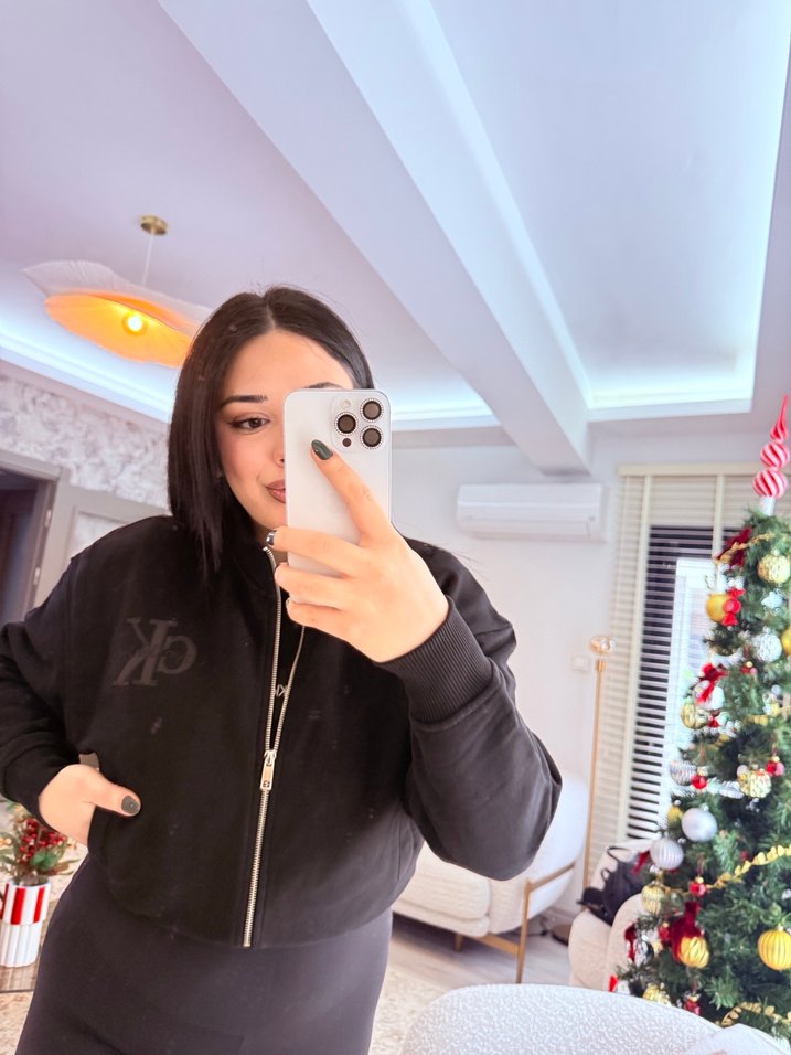 Kadın Siyah Fermuarlı Sweatshirt - Görsel 3