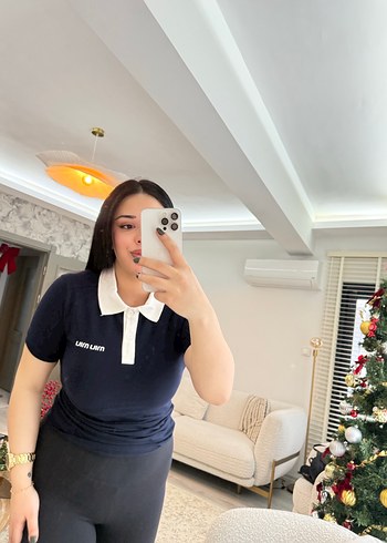 Miu Miu Lacivert Beyaz Yakalı bayan Polo Tişört - Görsel 3