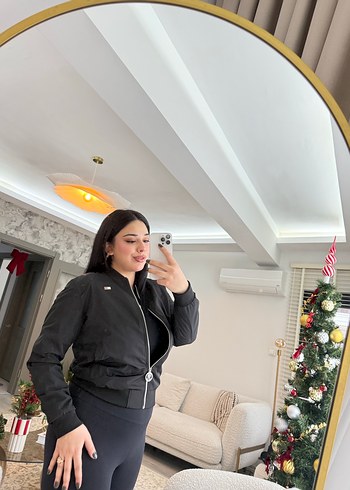 Siyah Kadın Şişme Sokak Stili Ceket - Görsel 2